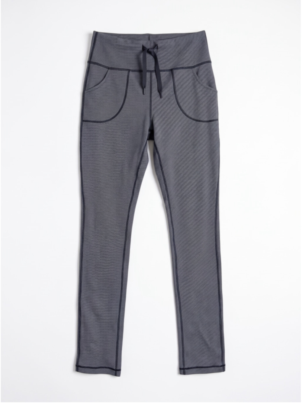 LULULEMON Leggings Skinny Will Pant Black White Yoga Luon Athleisure, Sz 10